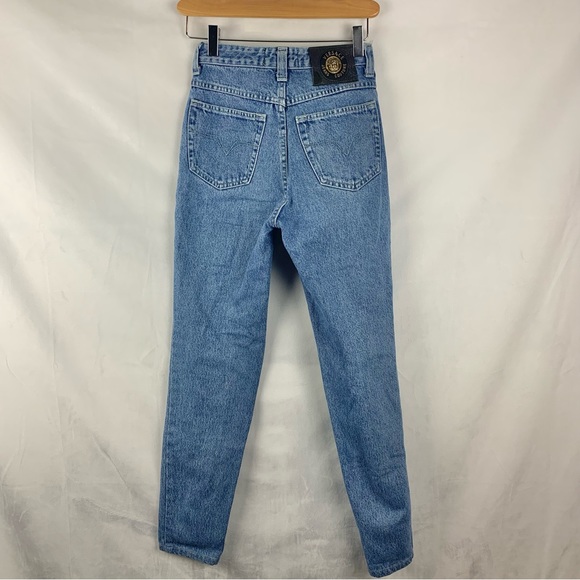 VERSACE JEANS COUTURE‎ Vintage 90s Light Wash High Rise Straight Leg Jeans Sz 26 - Picture 5 of 8